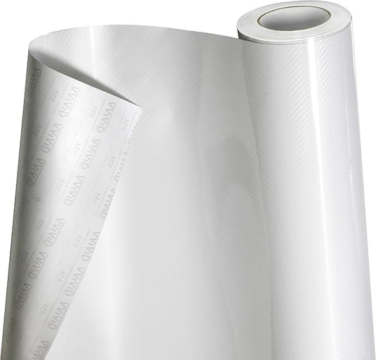 VVIVID Epoxy High Gloss Carbon Vinyl Automotive Wrap Film DIY Easy to Install No Mess (10ft x 5ft, White)