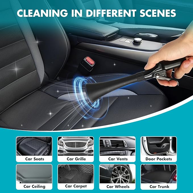 Car Cleaning Gun Detailing Interior Dryer Air Blow Gun Car Detailing Tools for | Mini Potent High Pressure Blower Gun Car Detailing Kit Interior Cleaner,Car Quickly Blasts Dirt and Dust Works with Air