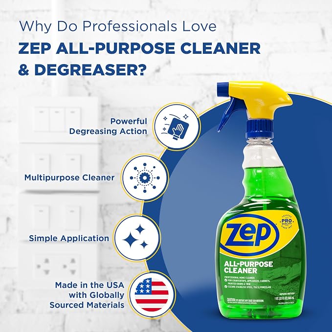 Zep Acidic Toilet Bowl Cleaner 32 oz (1ct) & All-Purpose Cleaner (1ct | One Zep Acidic Toilet Bowl Cleaner and one Zep All-Purpose Cleaner for complete bathroom cleaning