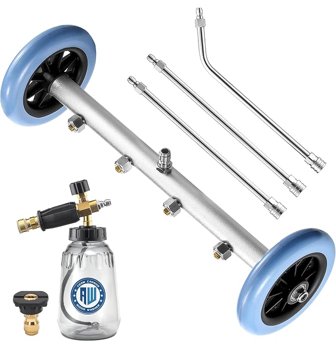 RIDGE WASHER Pressure Washer Undercarriage Cleaner, with Foam Cannon | 16 Inch Undercarriage Washer, Under Car Cleaner with Straight Extension Wand, 4000 PSI