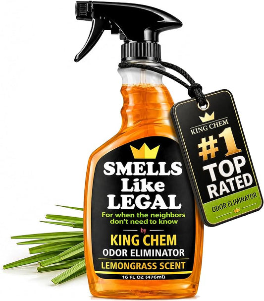 Smells Like Legal™ Lemongrass Odor Eliminator Spray -16 oz | Commercial-Grade, Eliminates Smoke, Pet & Food Odors, Fabric-Safe, Non-Staining, Biodegradable, Air & Fabric Freshener