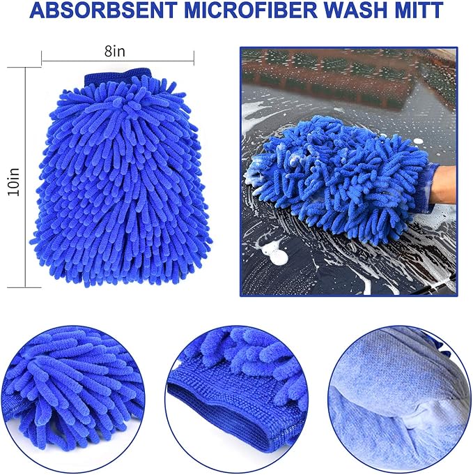 EVEAGE 2-in-1 Undercarriage Pressure Washer Attachment, 16" Pressure Washer Undercarriage Cleaner, Under Car Wash with Extension Wands Wash Mitt, Pressure Washer Accessories 4000 PSI, Red