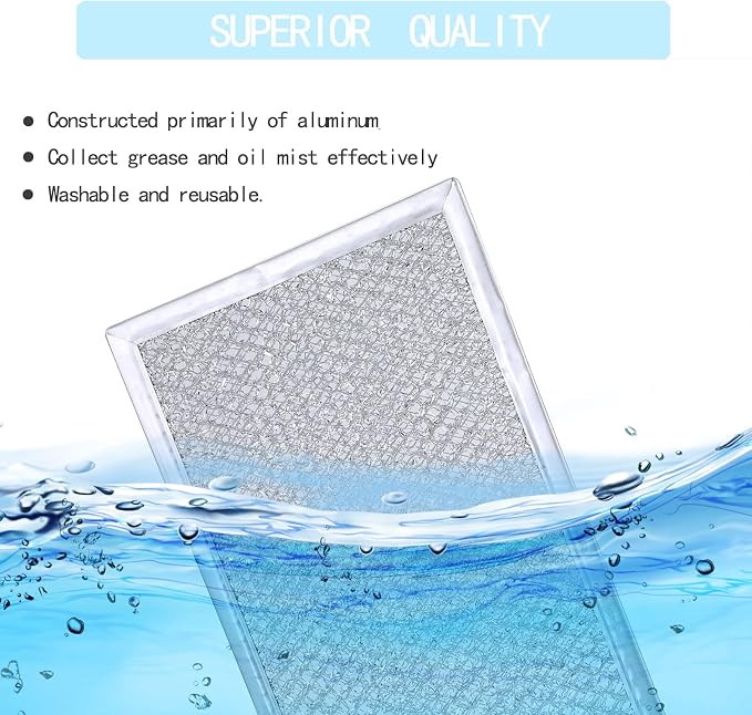Grease Filter Replacement for Whirlpool Microwave WMH31017AS WMH31017HZ WMH31017FS WMH32519HZ WMH32519CS WMH32519HZ WMH53520CS WMH53521HZ.(2 Pack)