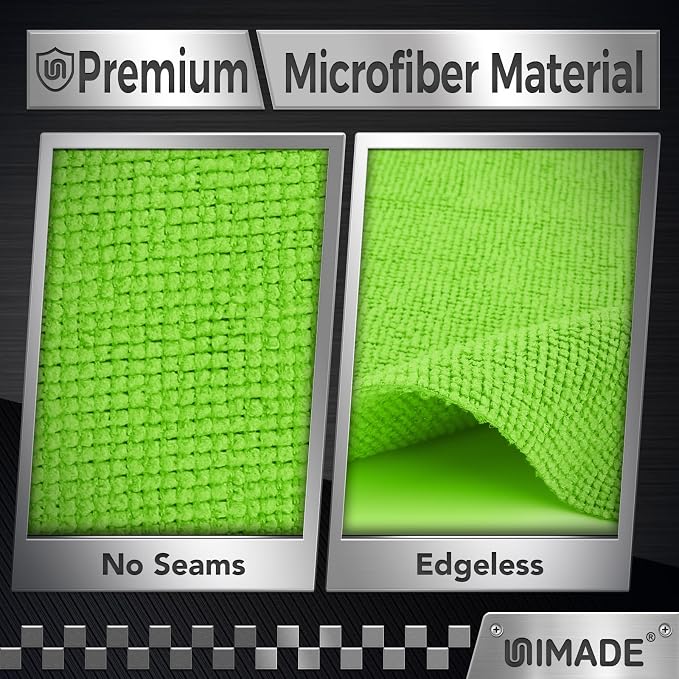 UNIMADE Microfiber Cleaning Cloth, 24 Pack Reusable Microfiber Towels for Cars Lint Free Cleaning Shop Towel Rags for Home Kitchen Automotive Bar Mechanic Restaurant Garage, 11"x 12", Multicolor