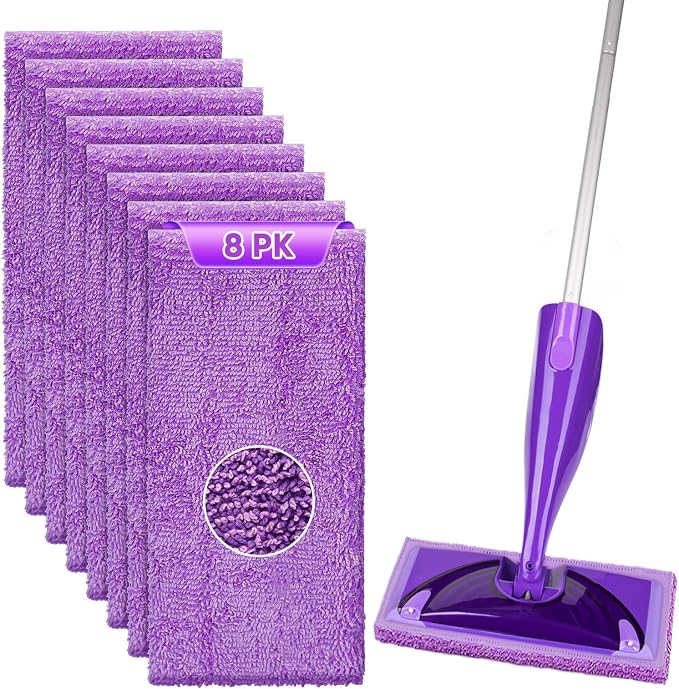 HOMEXCEL Microfiber Pads Refills for Swiffer Wet Jet 15"x5.5" 8 PK Reusable | Machine Washable, Multi-Surface Wet & Dry Floor Cleaning, Reusable Pad Replacements for Swiffer Wet Jet, High Absorbency