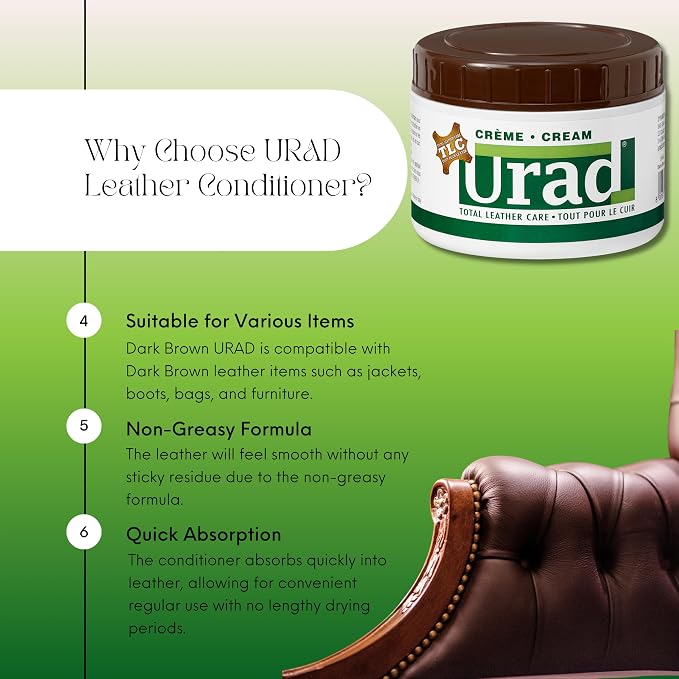 Leather Conditioner 7oz (200g) Dark Brown – Superior Conditioning and Color-Restoration for Dark Brown Leather Shoes, Bags, Furniture, and More!