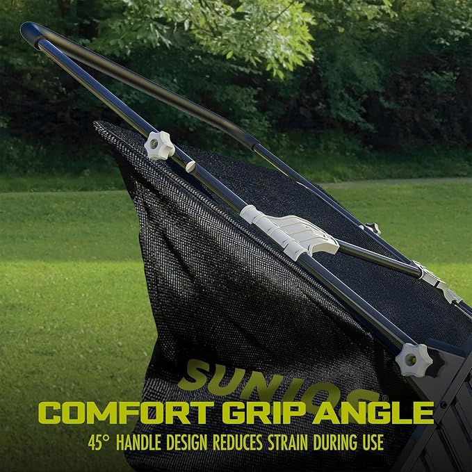 Sun Joe Manual Leaf Sweeper & Lawn Sweeper, 21 in. Push Sweeper with 22-Gal Collection Bag, Adjustable Height, Lightweight, No Battery or Gas Needed