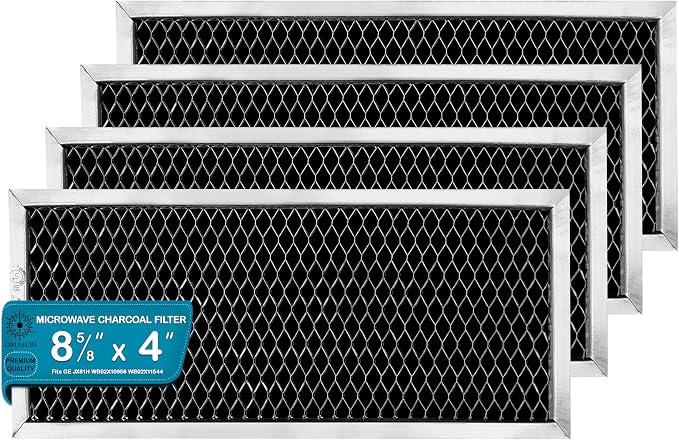 GE JX81H, WB02X10956, WB02X11544 Microwave Recirculating Charcoal Filter Compatible with GE WB2X10956 (4-Pack)