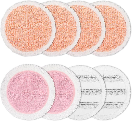 Electric Mop Pads, 6.3in Heavy Scrub Spin Mop Pads for Most Cordless Electric Spin Mop, Round Mop Replacement Pads for Floor Cleaning(8 Pack)