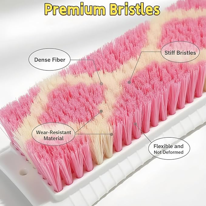 Scrub Brush Heavy Duty Scrub Brushes Scrubbing Cleaning Brush Set | 4 Pack Scrub Brush for Cleaning with Stiff Bristle Deep Cleaning Brushes for Bathroom, Floor, Shower, Carpet, Bathtub