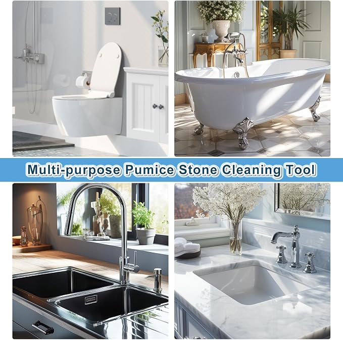 Pumice Stone Toilet Bowl Cleaner,16.7Inch Toilet Pumice Stone with Handle Cleans Hard Water Ring Calcium Buildup&Stains for Toilet Bath Kitchen Household Cleaning (Grey)