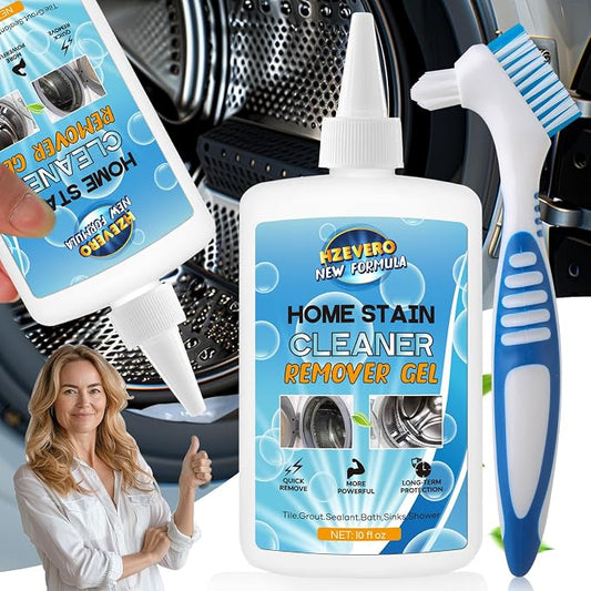 Mold Stain Remover Gel, Washing Machine Cleaner for Front Loader Washer Gasket Rubber Seal Home Stain Removal Gel for Grout, Caulk, Shower, Bathroom, Refrigerator, Bathtub Cleaning Solution 10 Fl Oz