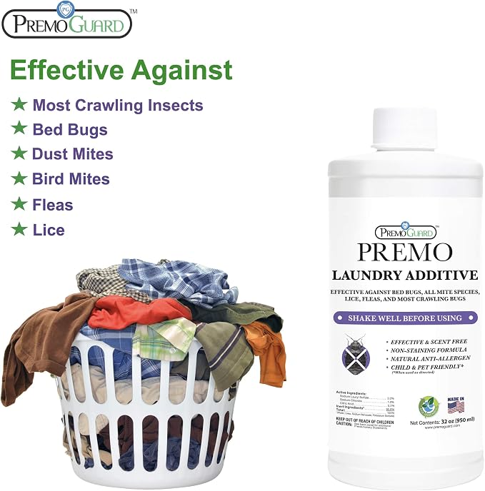 Premo Guard Bed Bug, Mite & Lice Natural Laundry Detergent Additive