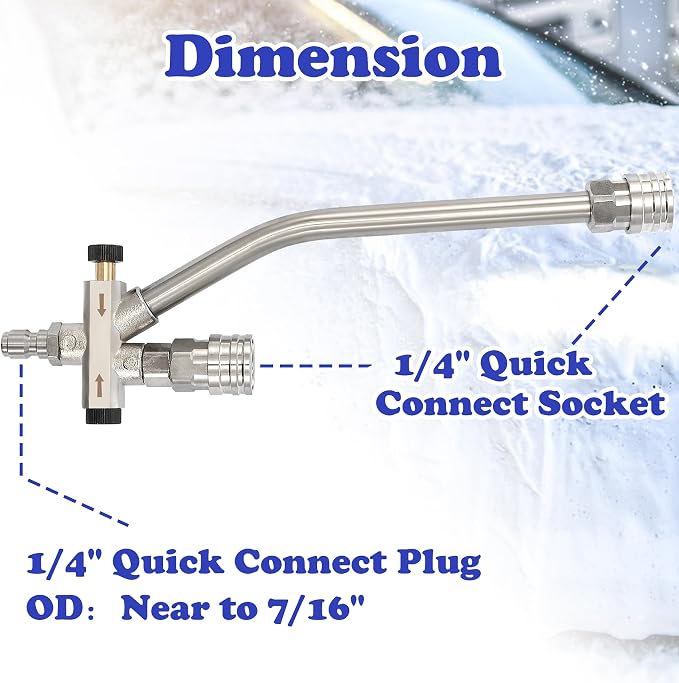 Tool Daily Pressure Washer Foam Cannon with Dual-Connector Accessory | Power Washer Double Tip Attachment For Soap Cannon, 5 Pressure Washer Sprayer Nozzles, 1/4" Quick Connect