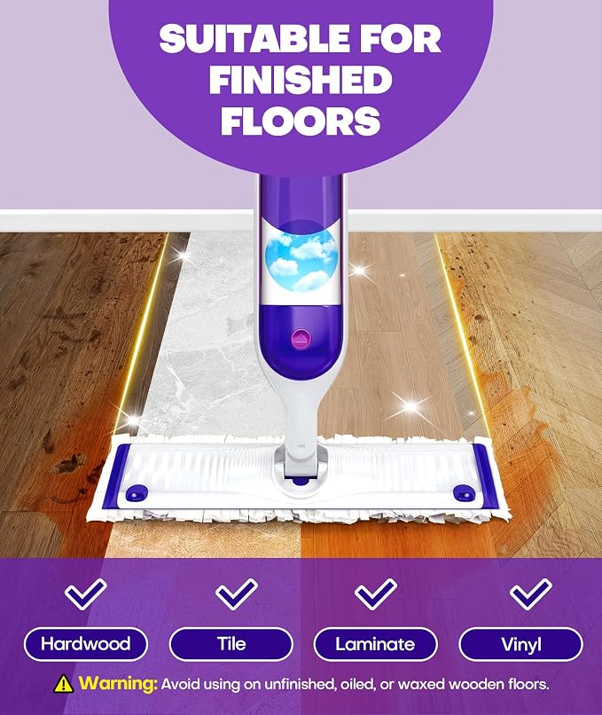 5X Cleaning Power Mop Refills for Swiffer Power Mop, 500+ Strips Multi-Surface PowerMop Refill Pads, 52 Count Disposable Powermop Wood Mops, Replacement Mopping Pad for Floor Cleaning