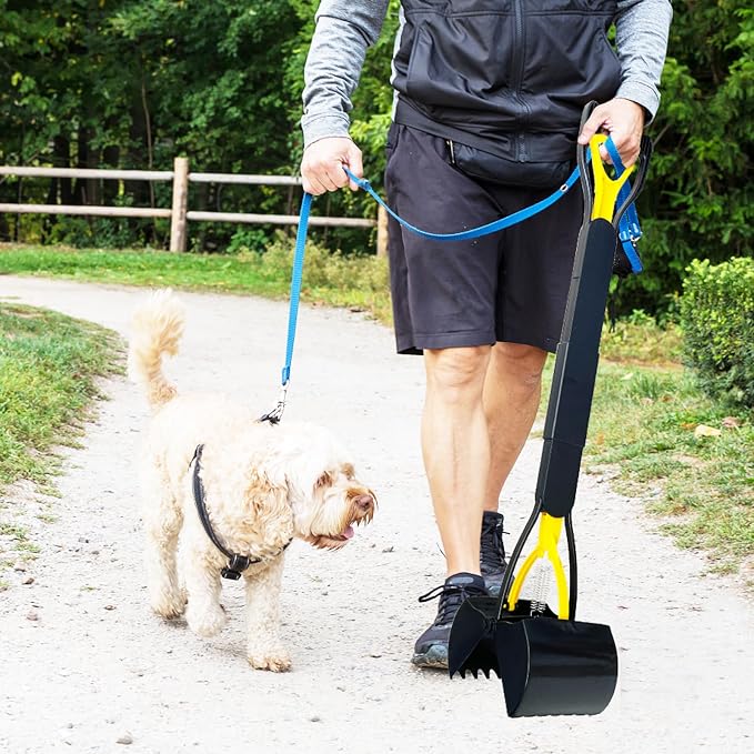 ienjoyed 2-Pack Pooper Scooper for Large Small Dogs Heavy Duty, 32" Long Handle Poop Scoop for Yard, Grass, Gravel, Dog Poop Grabber with High Strength Material and Durable Spring