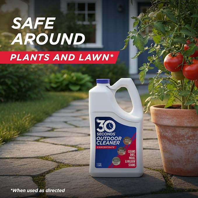 30 SECONDS Outdoor Mold & Mildew Cleaner & Stain Remover Concentrate | 128 fl. oz. | 4 Pack