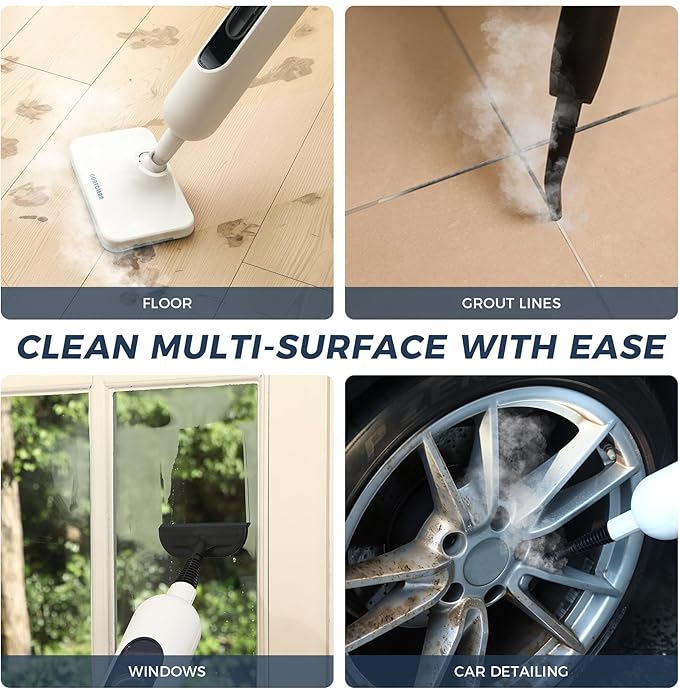 GOATCLEAN® 11-in-1 Steam Mop, 212°F Powerful Steam Cleaner for Home | Multi-Purpose Floor Steamer for Hardwood Floors, Tile, Carpet & Wall, Chemical-Free Cleaning with 22.9FT Cord
