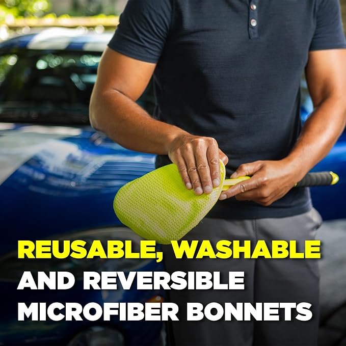 Invisible Glass 99031 Reach & Clean Glass Windshield Cleaner Tool Combo Kit With Premium Aerosol Glass Cleaner, Extendable Handle, (2) Reusable Quick Change Microfibers, and Storage Bag