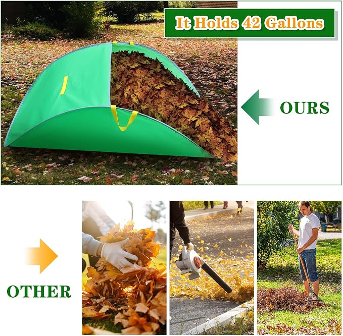 Tryly Leaf Collector, Foldable Leaf Bags, Portable Pop Up Lawn and Leaf Collector, Patent Number D1005635, Reusable Yard Garden Bags for Leaves Lawn Trash