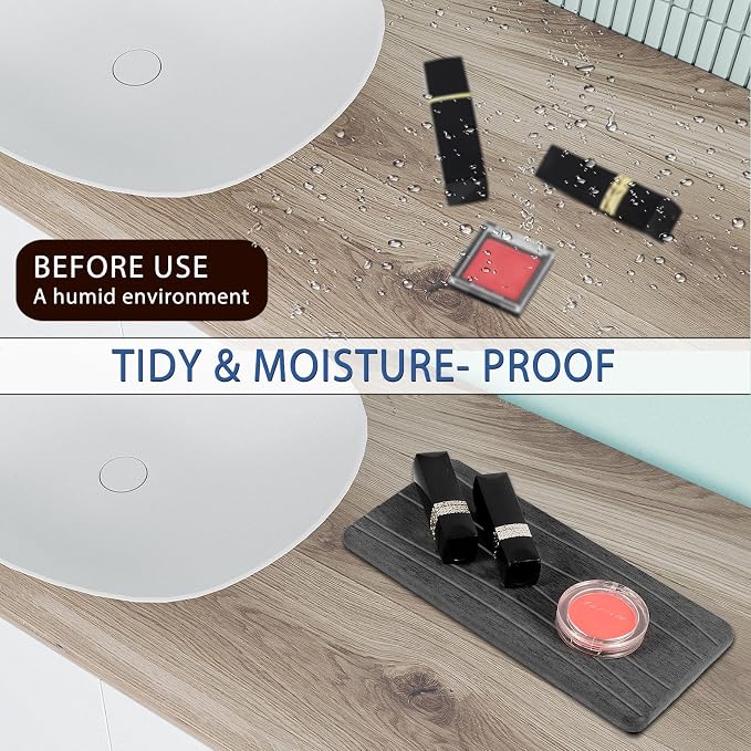 2PCS Water Absorbing Stone Tray, Fast Drying Stone Sink Tray, Water Absorbent Diatomite Trays, Stones Soap Trays, Diatomite Coasters for Kitchen Sink Bathroom Counter, Hand Soap Dish & Holders