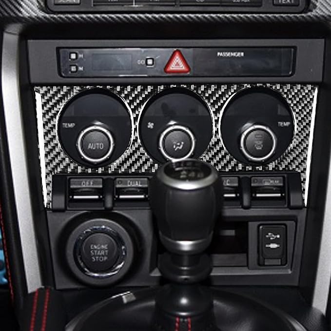 Real Carbon Fiber Trim for Subaru Accessories | for BRZ 2016 2017 2018 2019 2020 Air Conditioner A/C Control Button Interior Thick Overlay Decal - A