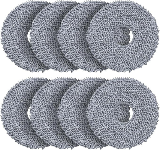 LOVECO 8 Pack Mop Pads Compatible with Roborock Qrevo Series Robot Vacuum | High Density Microfiber, Washable & Reusable, Super Absorbent, Strong Decontamination, Streak-Free, For Roborock Qrevo