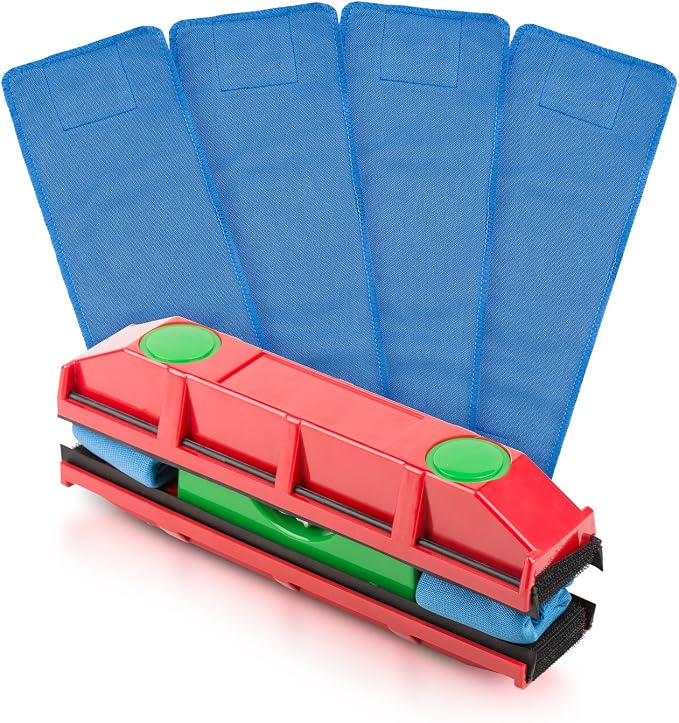 Tyroler Pack of 4 Microfiber Cloths for Glider Magnetic Window Cleaner | Blue Ultra-Soft, Non-Abrasive And Highly Absorbent Cleaning Cloths
