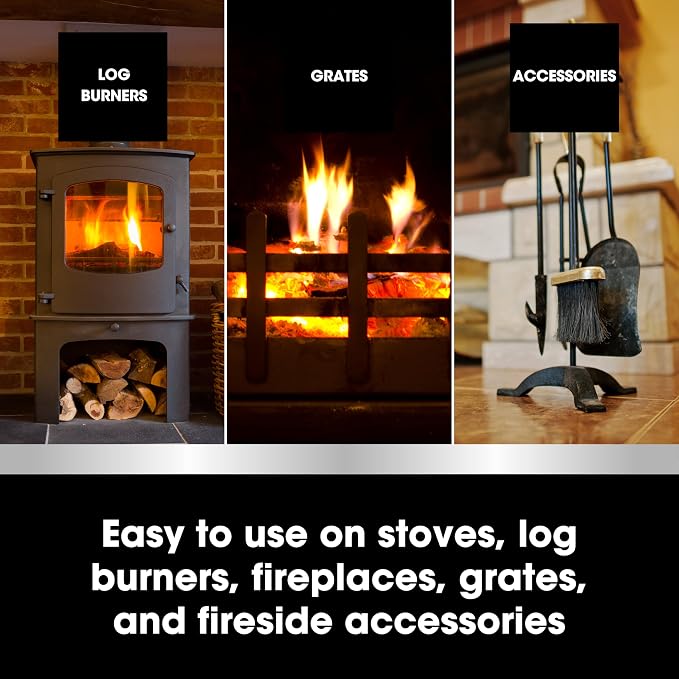 Furniture Clinic Stove Glass & Metal Cleaner - For Log Burner and Fireplace Glass Doors - Removes Soot, Dirt & Ash - Instant Results - 500ml / 17oz