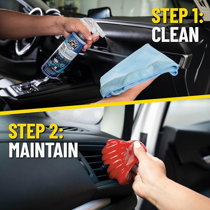 Chemical Guys, 10-Piece Interior Cleaning Kit, Cleaner, Brushes, Gel & Bag | Reaches vents, seams and screens most sprays miss, a complete set to detail every surface, and a solid gift