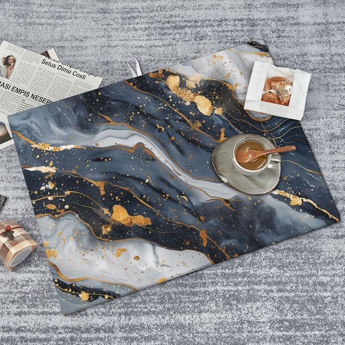 Black Marble Dish Drying Mat For Kitchen Counter, Super Absorbent Microfiber Dish Drying Pad, Kitchen Gadgets For Easy Clean Multi-Use Large 18"x24"