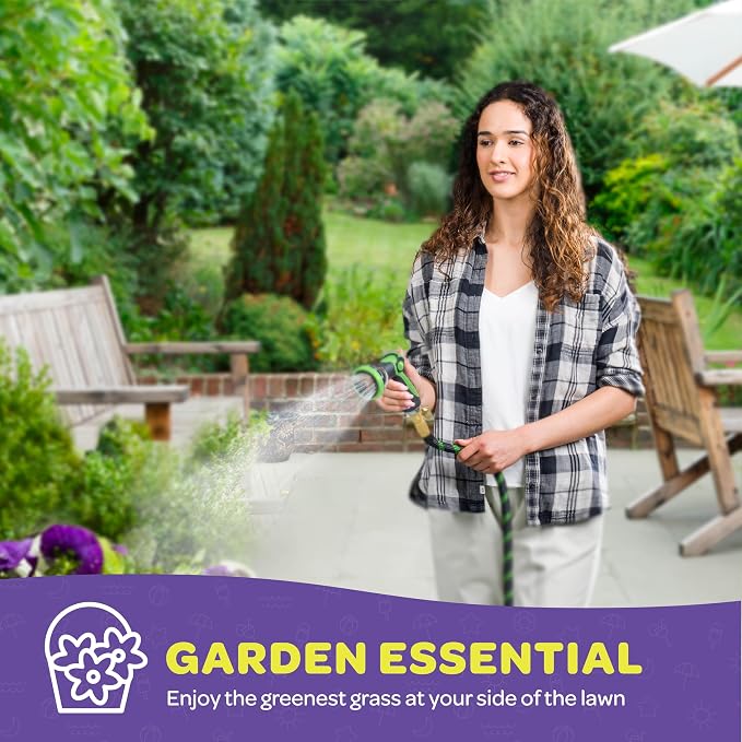 Hose Nozzle [Green] Heavy Duty Hose Sprayer With 10 Adjustable Watering Patterns. Thumb Control Design, Comfortable Ergonomic Grip, Garden Hose Nozzle for Watering Plants & Lawns/Fun showers/Cleaning