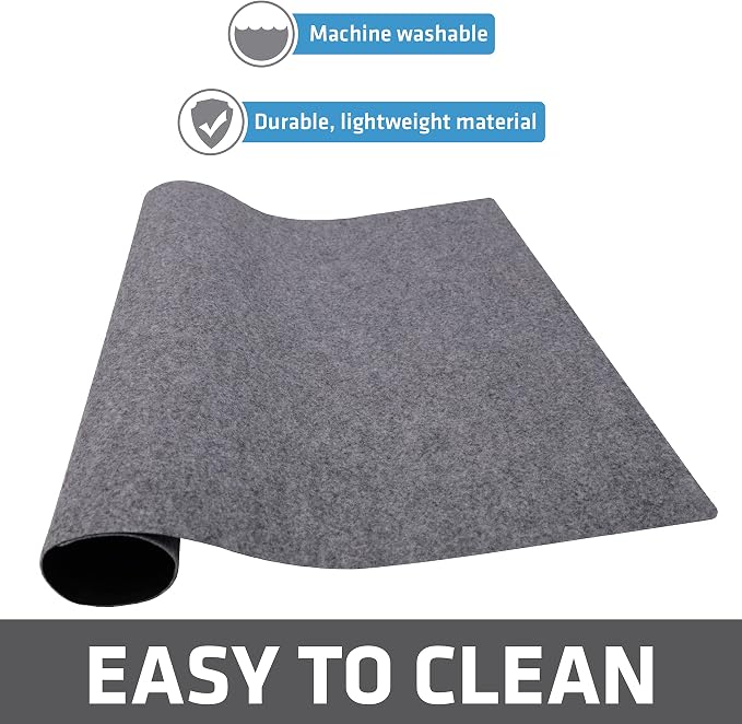 Drymate Jumbo XL Dish Drying Mat (19”x24”), Low-Profile, Super Absorbent, Quick Dry Fabric, Waterproof & Slip-Resistant, for Kitchen Counter, Trimmable, Easy to Clean (USA Made)(Light Grey)