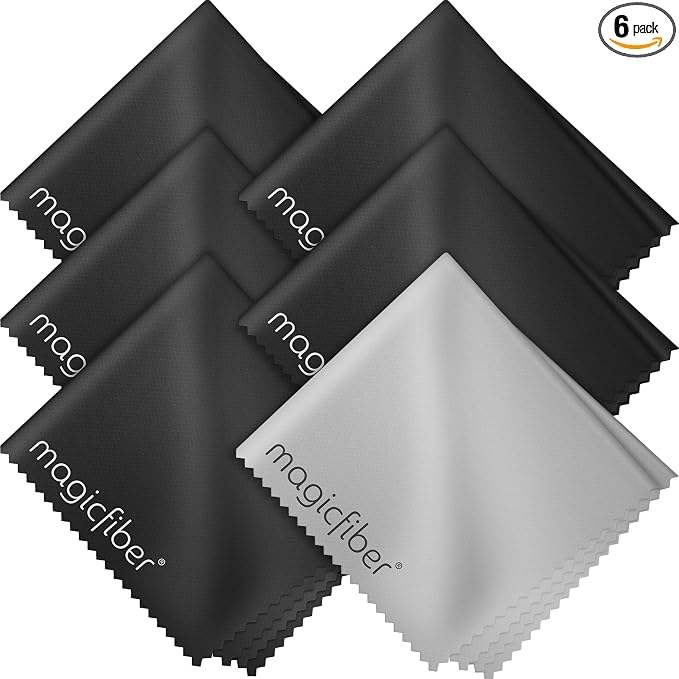 MagicFiber Microfiber Cleaning Cloth, Glasses Cleaner, Eyeglass Wipes, 6pk | Clean Eye Glasses, Lenses, Screens, Cameras, Sunglasses, Watches, Electronics, & More