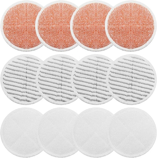 Spinwave Mop Pads Fit for Bissell Spinwave 20399 23157 23159 2039A 2124A 20393 2039T 2039W 20391 20395 2307 2315A Heavy Soft Scrubby Pads for Hardwood Floor Cleaning Replacement Pads(12Pack)