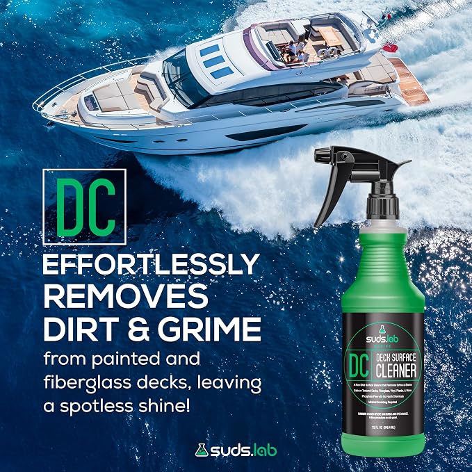 Suds Lab Marine DC Deck Surface Cleaner - Non-Skid for Boats, Effective on Fiberglass, Vinyl, Plastic, 32 oz.