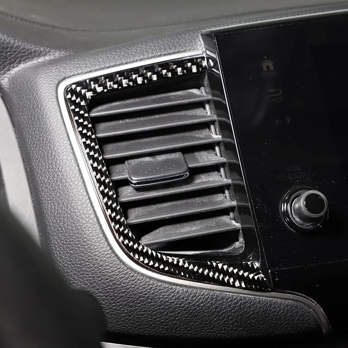 Center Console Air Outlet Trim Cover for Honda Pilot 2016-2022/ Ridgeline 2017-2023/ Passport 2019-2023, Central Dashboard Panel Air Vent AC A/C Trim Sticker, Carbon Fiber (Center Air Vent Frame)