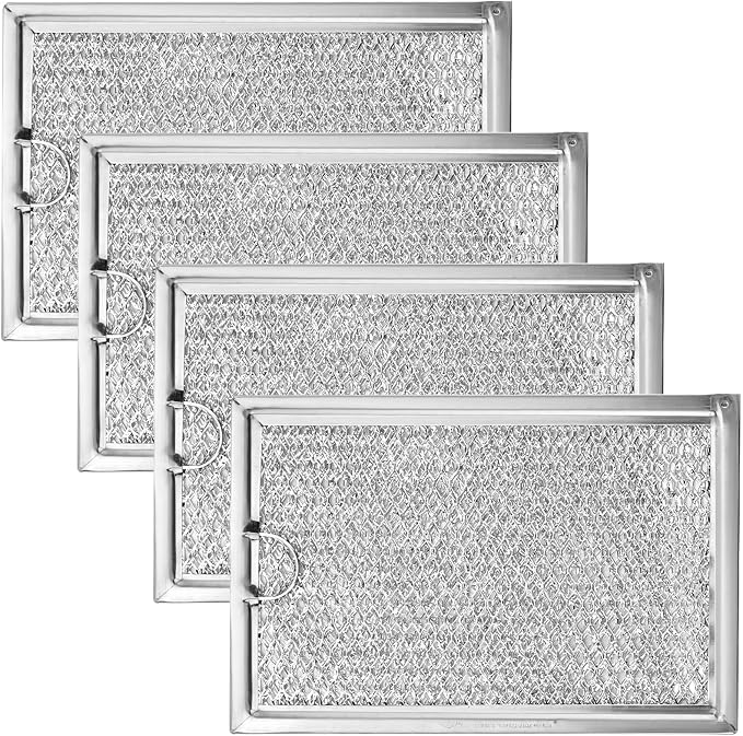 WB06X10309 Microwave Oven Grease Filter 7-5/8 x 5" Compatible with GE WB06X10359 Microwave Filter Replacement Parts by AMI PARTS (4 Packs)