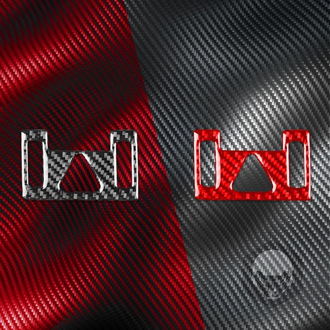 Red Real Carbon Fiber Trim for KIA Forte K3 Accessories | for 2019 2020 2021 2022 2023 2024 Hazard Light Cover Sticker Interior Thick Overlay Decal