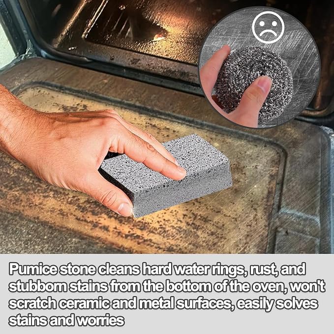 XANGNIER Heavy Duty Oven Cleaning Tools Kit,Oven Cleaner Brush Accessories | 1pcs Crevice Cleaning Brush,1pcs Razor Blade Scraper,1pcs Pumice Stone,1pcs Steel Wool Scrubber,2pcs Scrub Sponges