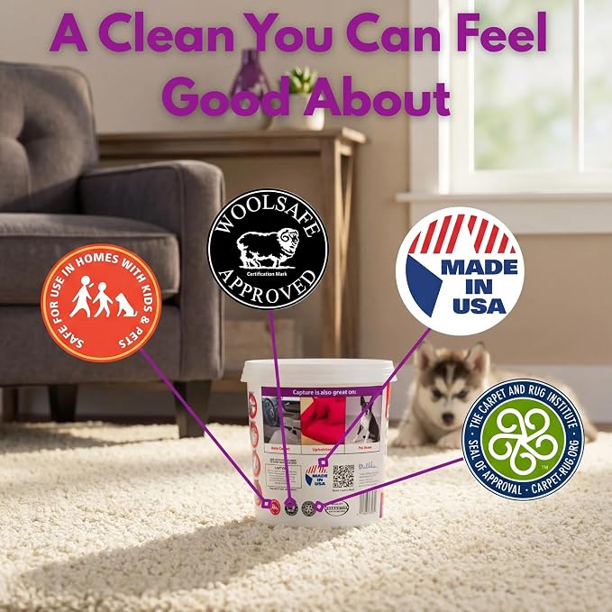 Capture Carpet Total Care Kit 250 - Carpet Deodorizer & Freshener Powder - Spot & Stain Remover - Pet Odor Eliminator - Fresh Natural Scent - Dry Rug Powder Cleaner w/Pre-Mist Spray