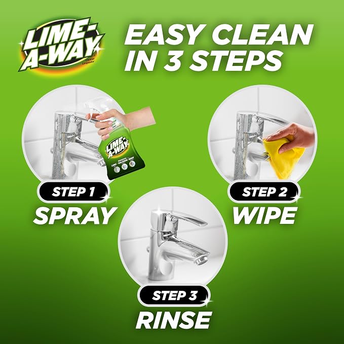Lime-A-Way Bathroom Cleaner, 32 fl oz Bottle, Removes Lime Calcium Rust (Pack of 2)