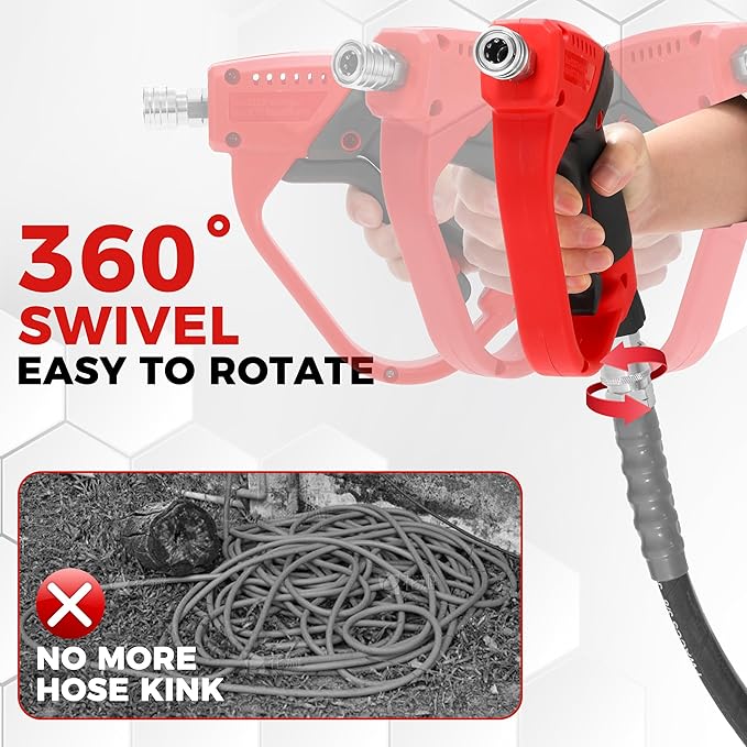 Tool Daily Pressure Washer Gun with 3/8" Swivel Quick Connector, 5000 PSI | Replacement Wand Extension, 5 Power Washer Spray Nozzle Tips with Holder, Not Compatible with GardenHose