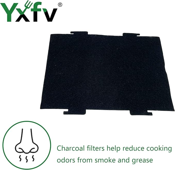 2-Pack Microwave Hood Filter, 9.75x7.25 Carbon | Fits W11282981, 9.75x7.25 activated carbon filter, traps kitchen odors, tool-free install, 2-pack
