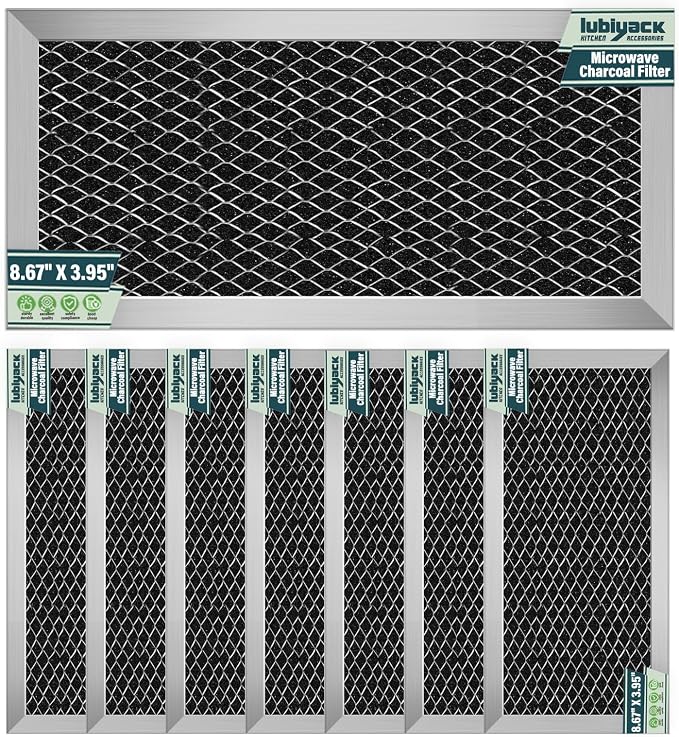 8Pcs Microwave Charcoal Filter Replacement for GE JX81H WB02X10956, Microwave Filter Replacement 8.67" x 3.95" Air Carbon Filter
