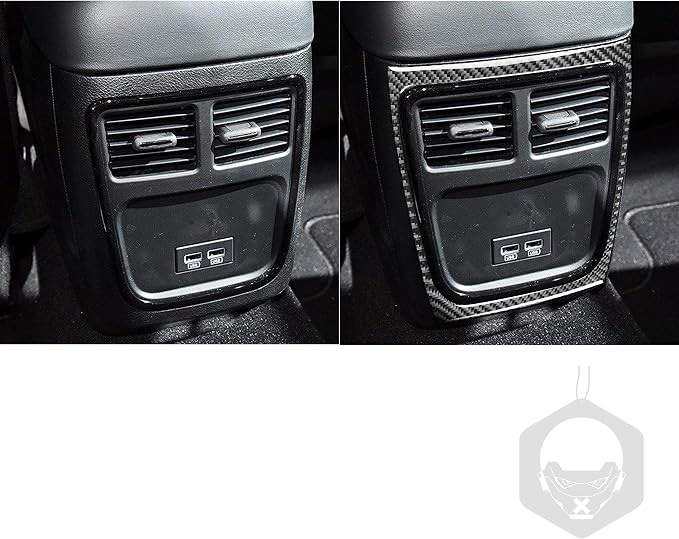 Real Carbon Fiber Trim for Dodge Charger Chrysler 300 Accessories | for Charger 2011+ Chrysler 300 2011-2023 Rear Air Outlet Vent USB Frame Sticker Interior Thick Overlay Decal