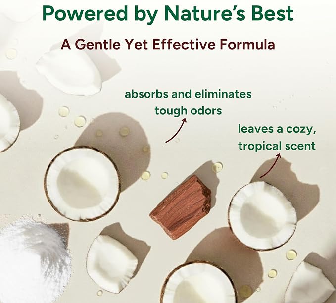 Good Natured Brand | Carpet Deodorizer & Freshener Powder | 31 oz Pet Odor Eliminator for Strong Odor & Pet Urine | Fresh Natural Mahogany Coconut Bliss Scent | Safe for Homes with Pets