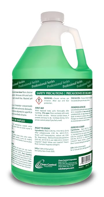 OdoBan Professional Series Neutral pH No Rinse Floor Cleaner Concentrate, 1 Gallon
