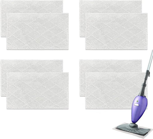 Light 'N' Easy Steam Mop Pads Replacement Reusable for S3601 S3101 S7326 7688ANB 7688ANW Floor Microfiber Cleaning Cloths(8 Pack) (8)