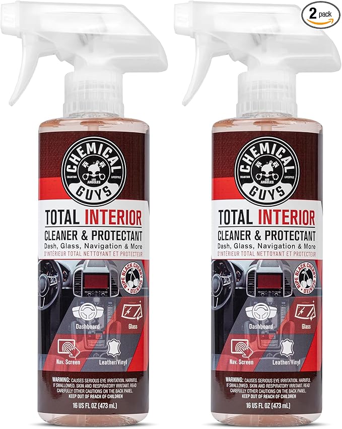 Chemical Guys SPI22516 Total Interior Cleaner & Protectant (Safe on Dash, Leather, Vinyl, Plastics, Trim, Glass, Fabric & More), 16 Fl Oz (Pack of 2) (Black Cherry Scent)